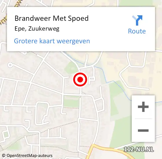 Locatie op kaart van de 112 melding: Brandweer Met Spoed Naar Epe, Zuukerweg op 13 september 2017 16:16