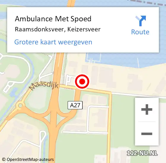 Locatie op kaart van de 112 melding: Ambulance Met Spoed Naar Raamsdonksveer, Keizersveer op 13 september 2017 16:21