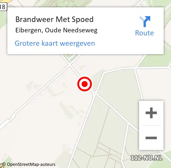 Locatie op kaart van de 112 melding: Brandweer Met Spoed Naar Eibergen, Oude Needseweg op 13 september 2017 16:21