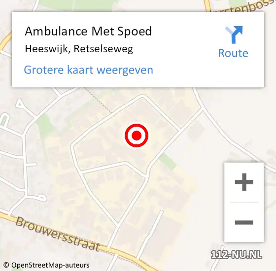 Locatie op kaart van de 112 melding: Ambulance Met Spoed Naar Heeswijk, Retselseweg op 13 september 2017 16:27