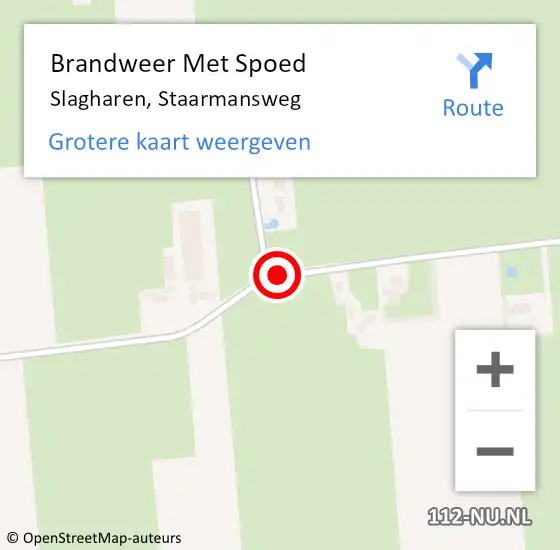 Locatie op kaart van de 112 melding: Brandweer Met Spoed Naar Slagharen, Staarmansweg op 13 september 2017 16:53
