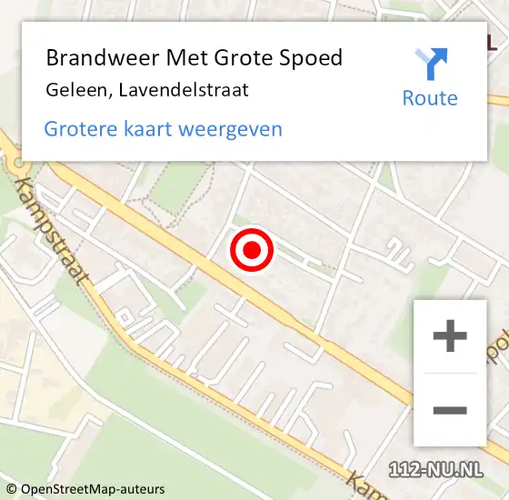 Locatie op kaart van de 112 melding: Brandweer Met Grote Spoed Naar Geleen, Lavendelstraat op 13 september 2017 17:15