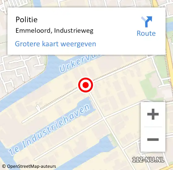 Locatie op kaart van de 112 melding: Politie Emmeloord, Industrieweg op 13 september 2017 17:26