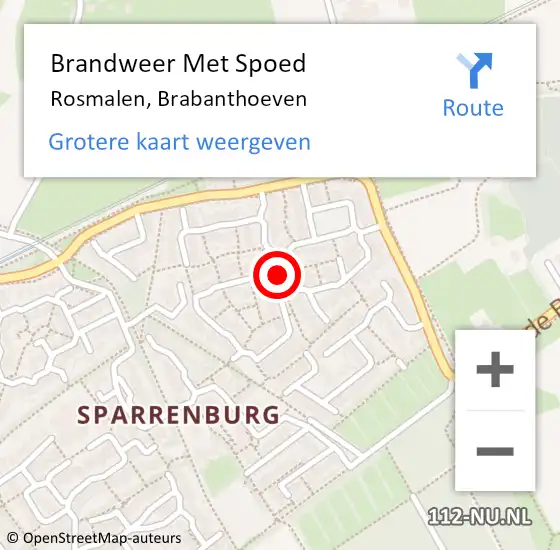 Locatie op kaart van de 112 melding: Brandweer Met Spoed Naar Rosmalen, Brabanthoeven op 13 september 2017 17:28