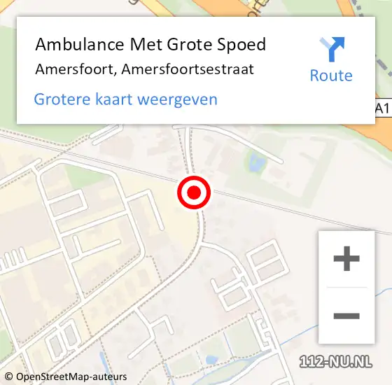 Locatie op kaart van de 112 melding: Ambulance Met Grote Spoed Naar Amersfoort, Amersfoortsestraat op 13 september 2017 18:01