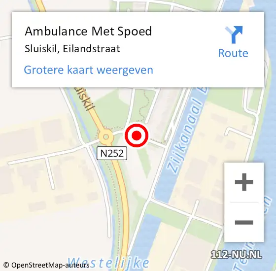 Locatie op kaart van de 112 melding: Ambulance Met Spoed Naar Sluiskil, Eilandstraat op 13 september 2017 18:14