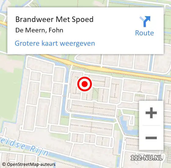 Locatie op kaart van de 112 melding: Brandweer Met Spoed Naar De Meern, Fohn op 13 september 2017 18:24