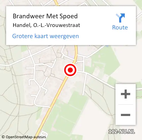 Locatie op kaart van de 112 melding: Brandweer Met Spoed Naar Handel, O.-L.-Vrouwestraat op 13 september 2017 18:44