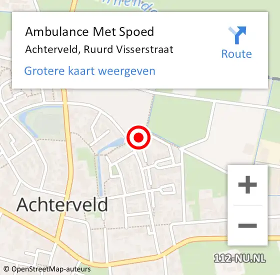 Locatie op kaart van de 112 melding: Ambulance Met Spoed Naar Achterveld, Ruurd Visserstraat op 13 september 2017 19:00