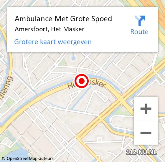 Locatie op kaart van de 112 melding: Ambulance Met Grote Spoed Naar Amersfoort, Het Masker op 13 september 2017 19:41