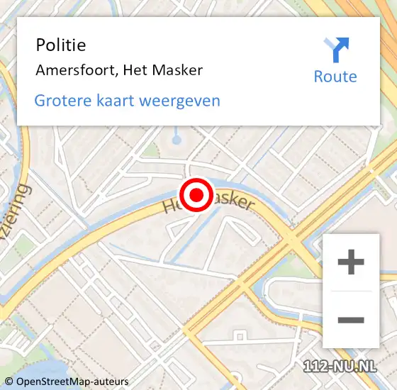 Locatie op kaart van de 112 melding: Politie Amersfoort, Het Masker op 13 september 2017 19:43