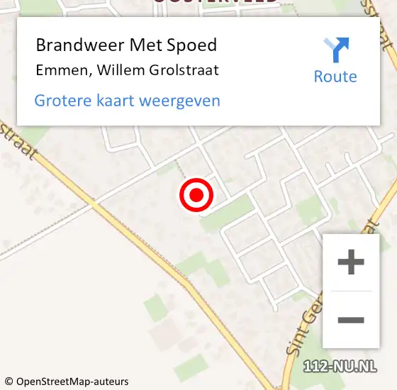 Locatie op kaart van de 112 melding: Brandweer Met Spoed Naar Emmen, Willem Grolstraat op 13 september 2017 20:08