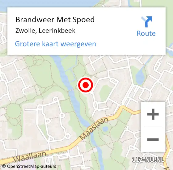 Locatie op kaart van de 112 melding: Brandweer Met Spoed Naar Zwolle, Leerinkbeek op 13 september 2017 20:09