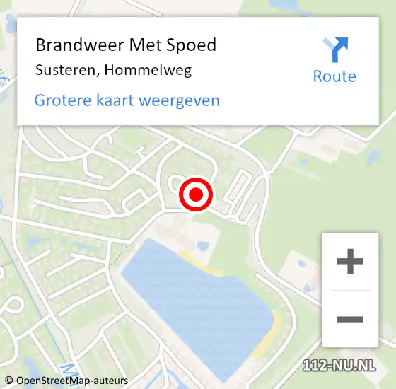 Locatie op kaart van de 112 melding: Brandweer Met Spoed Naar Susteren, Hommelweg op 13 september 2017 20:23