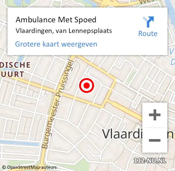 Locatie op kaart van de 112 melding: Ambulance Met Spoed Naar Vlaardingen, van Lennepsplaats op 13 september 2017 20:46