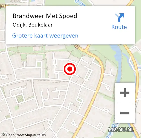 Locatie op kaart van de 112 melding: Brandweer Met Spoed Naar Odijk, Beukelaar op 13 september 2017 21:08