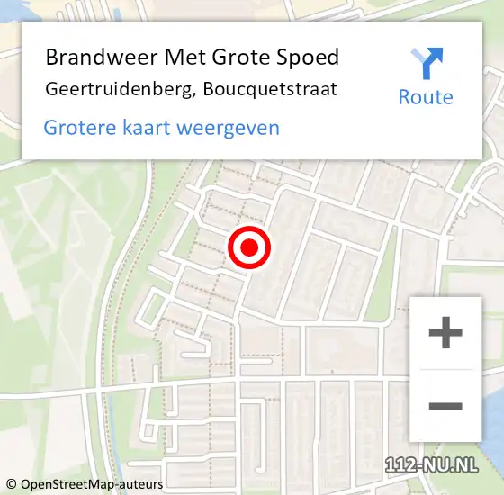 Locatie op kaart van de 112 melding: Brandweer Met Grote Spoed Naar Geertruidenberg, Boucquetstraat op 13 september 2017 21:16