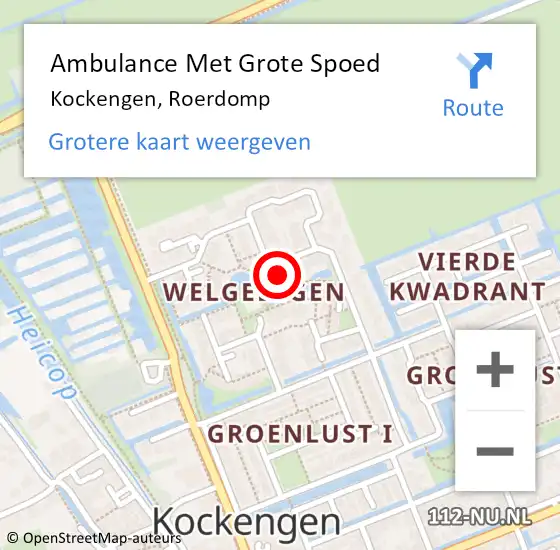 Locatie op kaart van de 112 melding: Ambulance Met Grote Spoed Naar Kockengen, Roerdomp op 13 september 2017 21:43