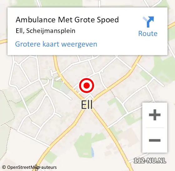 Locatie op kaart van de 112 melding: Ambulance Met Grote Spoed Naar Ell, Scheijmansplein op 13 september 2017 21:46