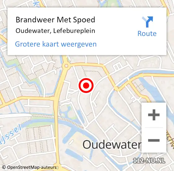 Locatie op kaart van de 112 melding: Brandweer Met Spoed Naar Oudewater, Lefebureplein op 13 september 2017 22:14