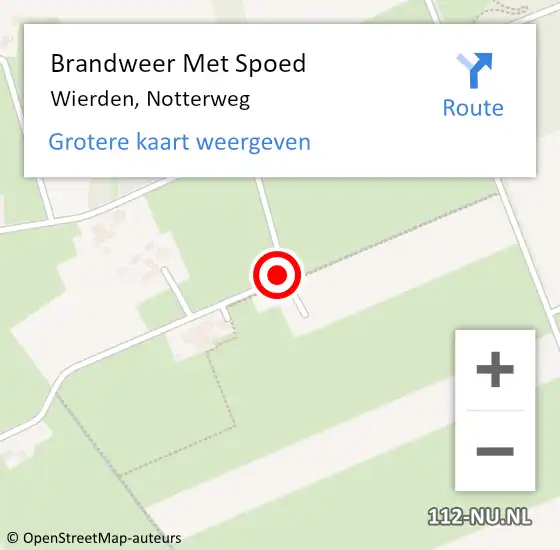 Locatie op kaart van de 112 melding: Brandweer Met Spoed Naar Wierden, Notterweg op 13 september 2017 22:26