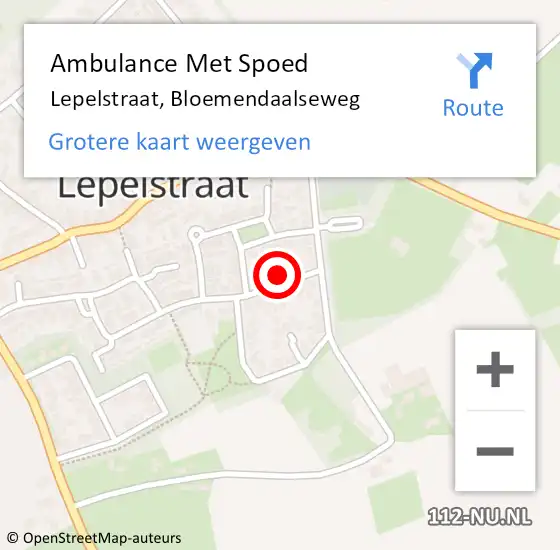 Locatie op kaart van de 112 melding: Ambulance Met Spoed Naar Lepelstraat, Bloemendaalseweg op 14 september 2017 07:10