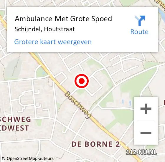 Locatie op kaart van de 112 melding: Ambulance Met Grote Spoed Naar Schijndel, Houtstraat op 14 september 2017 08:28