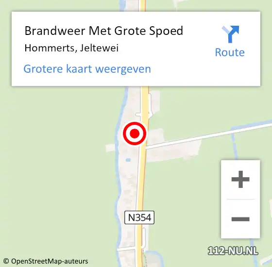 Locatie op kaart van de 112 melding: Brandweer Met Grote Spoed Naar Hommerts, Jeltewei op 14 september 2017 08:31