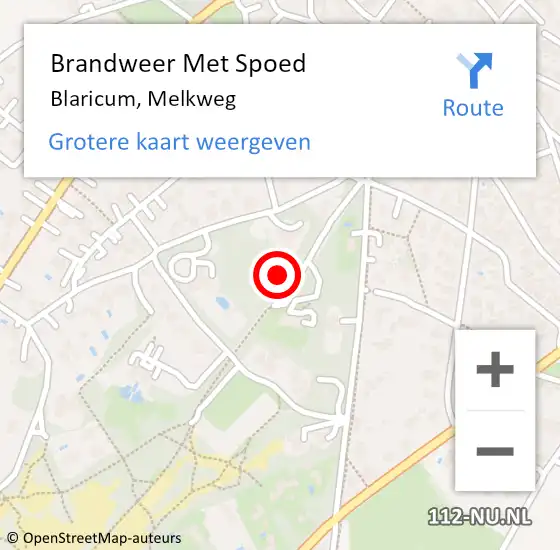 Locatie op kaart van de 112 melding: Brandweer Met Spoed Naar Blaricum, Melkweg op 14 september 2017 08:44