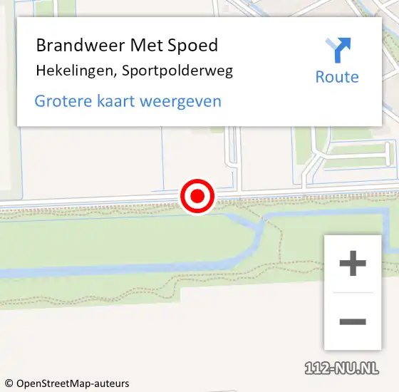 Locatie op kaart van de 112 melding: Brandweer Met Spoed Naar Hekelingen, Sportpolderweg op 14 september 2017 10:21