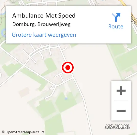 Locatie op kaart van de 112 melding: Ambulance Met Spoed Naar Domburg, Brouwerijweg op 14 september 2017 13:08
