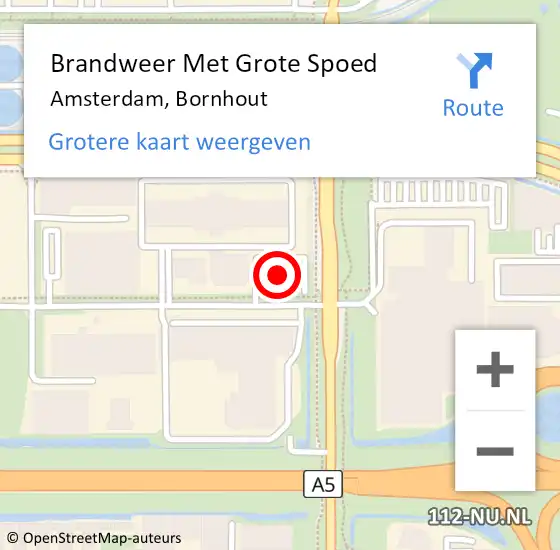 Locatie op kaart van de 112 melding: Brandweer Met Grote Spoed Naar Amsterdam, Bornhout op 14 september 2017 14:01