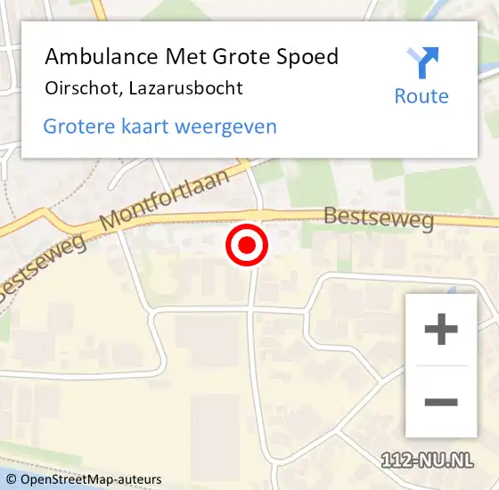 Locatie op kaart van de 112 melding: Ambulance Met Grote Spoed Naar Oirschot, Lazarusbocht op 14 september 2017 14:04