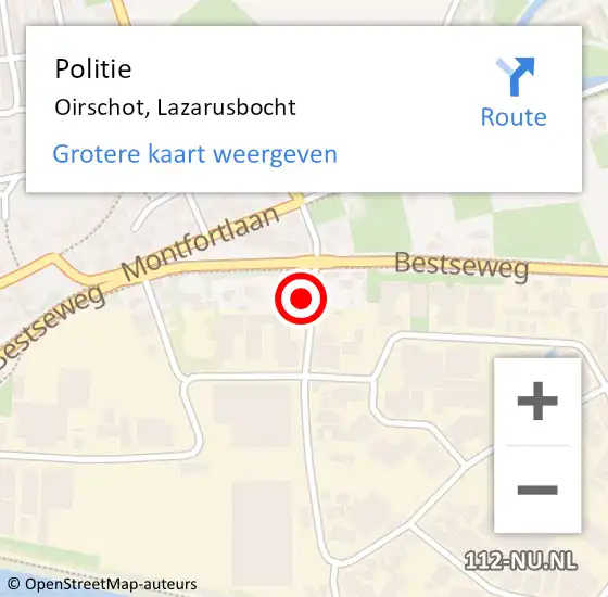 Locatie op kaart van de 112 melding: Politie Oirschot, Lazarusbocht op 14 september 2017 14:14