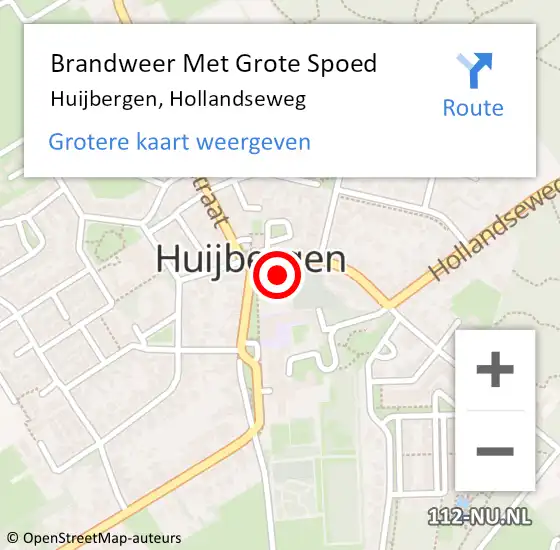 Locatie op kaart van de 112 melding: Brandweer Met Grote Spoed Naar Huijbergen, Hollandseweg op 14 september 2017 14:42