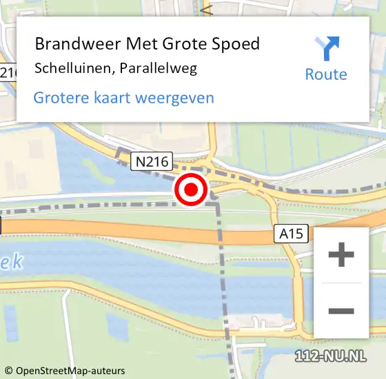 Locatie op kaart van de 112 melding: Brandweer Met Grote Spoed Naar Schelluinen, Parallelweg op 14 september 2017 14:44