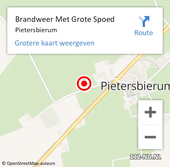 Locatie op kaart van de 112 melding: Brandweer Met Grote Spoed Naar Pietersbierum op 1 februari 2014 15:39