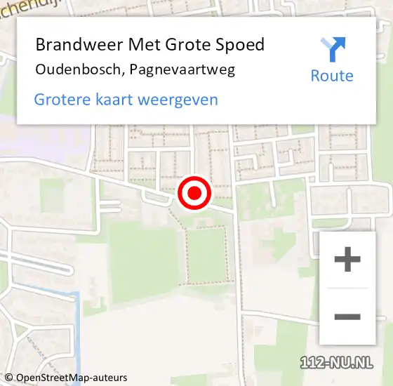 Locatie op kaart van de 112 melding: Brandweer Met Grote Spoed Naar Oudenbosch, Pagnevaartweg op 1 februari 2014 15:47