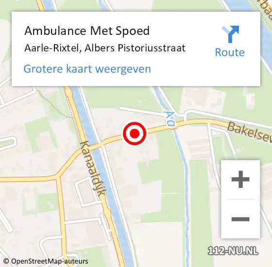 Locatie op kaart van de 112 melding: Ambulance Met Spoed Naar Aarle-Rixtel, Albers Pistoriusstraat op 14 september 2017 16:21