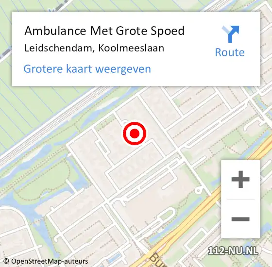 Locatie op kaart van de 112 melding: Ambulance Met Grote Spoed Naar Leidschendam, Koolmeeslaan op 14 september 2017 17:59