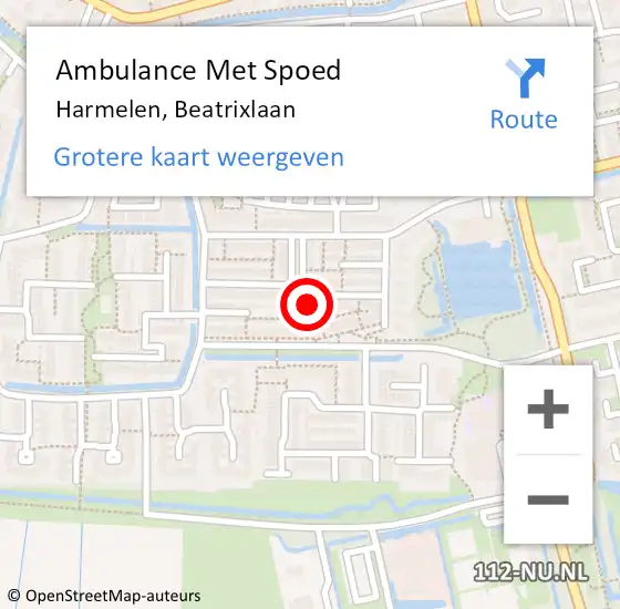 Locatie op kaart van de 112 melding: Ambulance Met Spoed Naar Harmelen, Beatrixlaan op 14 september 2017 19:13