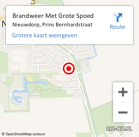 Locatie op kaart van de 112 melding: Brandweer Met Grote Spoed Naar Nieuwdorp, Prins Bernhardstraat op 14 september 2017 19:53