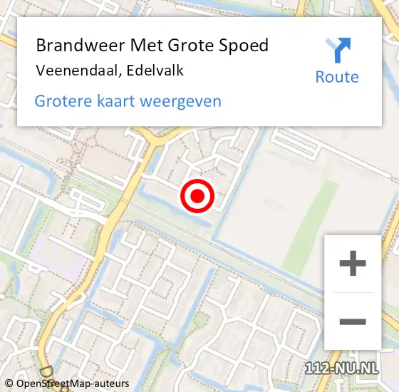 Locatie op kaart van de 112 melding: Brandweer Met Grote Spoed Naar Veenendaal, Edelvalk op 14 september 2017 20:14