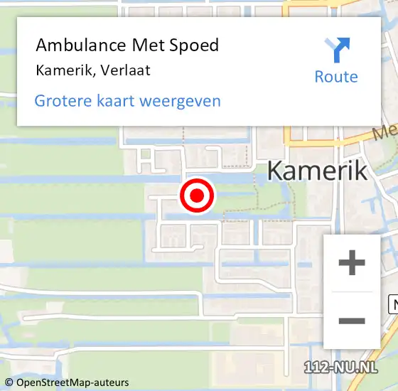 Locatie op kaart van de 112 melding: Ambulance Met Spoed Naar Kamerik, Verlaat op 14 september 2017 22:26