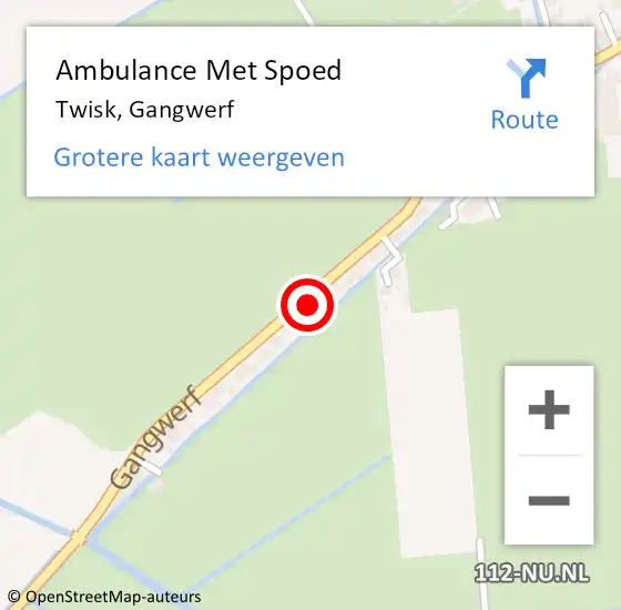 Locatie op kaart van de 112 melding: Ambulance Met Spoed Naar Twisk, Gangwerf op 15 september 2017 00:04