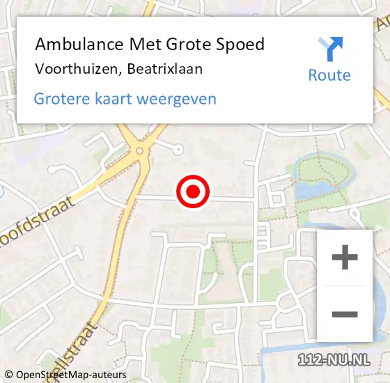 Locatie op kaart van de 112 melding: Ambulance Met Grote Spoed Naar Voorthuizen, Beatrixlaan op 15 september 2017 00:50