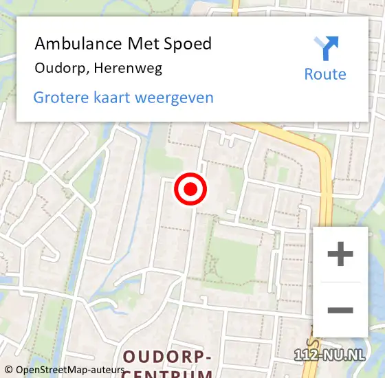 Locatie op kaart van de 112 melding: Ambulance Met Spoed Naar Oudorp, Herenweg op 15 september 2017 07:08