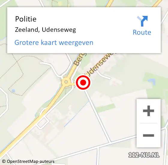 Locatie op kaart van de 112 melding: Politie Zeeland, Udenseweg op 15 september 2017 07:31