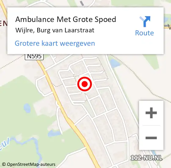 Locatie op kaart van de 112 melding: Ambulance Met Grote Spoed Naar Wijlre, Burg van Laarstraat op 1 februari 2014 16:49