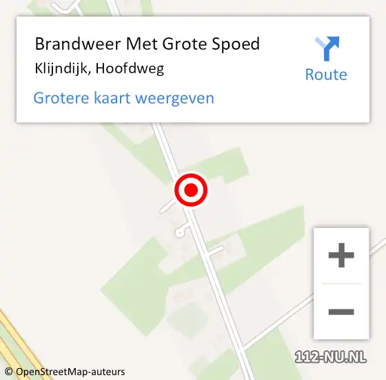 Locatie op kaart van de 112 melding: Brandweer Met Grote Spoed Naar Klijndijk, Hoofdweg op 15 september 2017 08:26